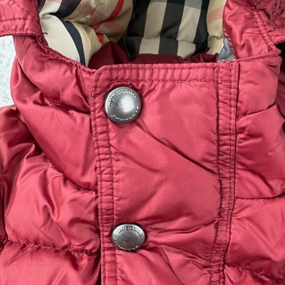 Burberry Red Down Puffer Jacket Boys Size 10 - Picture 3 of 16